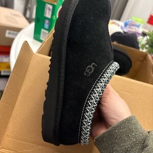 UGG Black Boots with Woven Trim